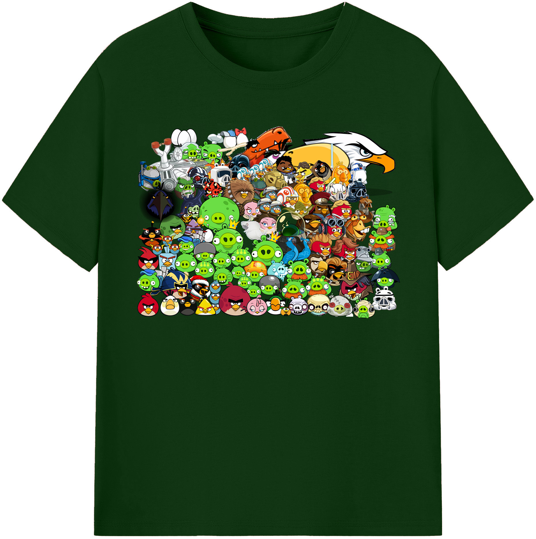 （画像用） Angry Birds アングリーバード 綿100％半袖Tシャツ（フロントプリント）